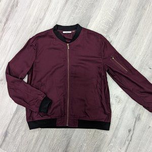Burgundy Bomber Jacket
